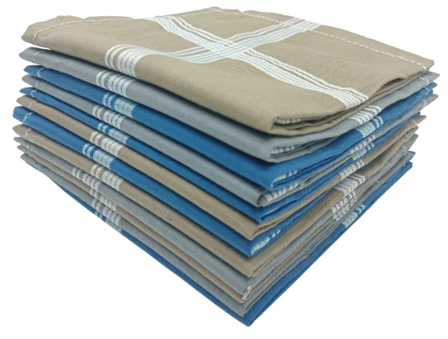 Ashoka Men's Cotton (Medium Color Des. No. 432) Handkerchief (pack of 12) (Size 44 cms * 44 cms) - Gifts for Husbands, Valentine, Fathers and Sons on Birthdays, Anniversary Diwali and Christmas.