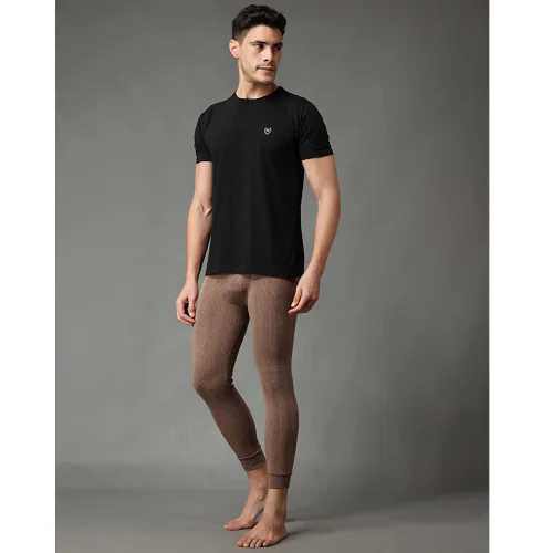 FF Winter Wear Men's Thermal Bottom Lower Warmer | Winter Base Long Johns Underwear Ski Cold Weather for Heat Retention | Thermal Underwear Inner for Men Color, Brown (Size - M)