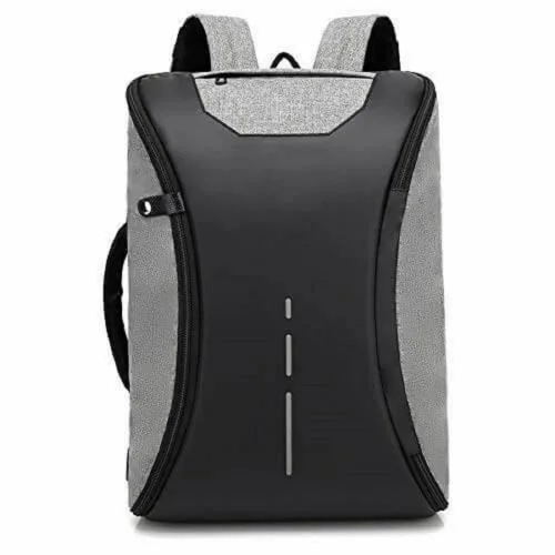 Anti Theft 360 Degree Open Backpack with USB Charging Port 15.6 Inch Laptop Bagpack ( Grey )
