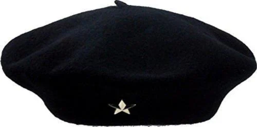 Neon Rock Mens Che Guevara Beret Cap with Silver Star Medium - The Original (Black M)-Pack of 1