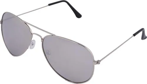 Gansta Uv Protection Mirrored Aviator Full-Frame Silver Sunglasses ,Boys And Girls