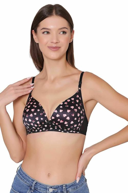 Bodyshell Black Printed Padded Bra - 30