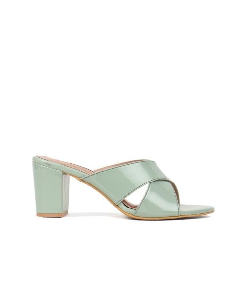 Elle Green Cross Strap Sandals