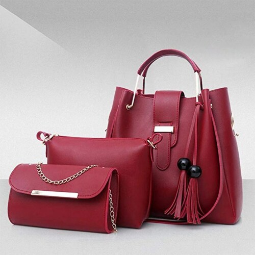 ZAALIQA Pu leather ladies Handbag 10L, Combo of 3 l water resistant
