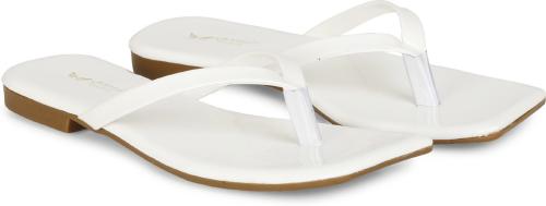 LRE T-Shape Fashion Flat Sandal's and Slipper's for Women's & Girl's(White, S-07)