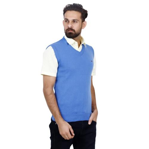 VANCHER Solid V Neck Casual Men Maroon Sweater