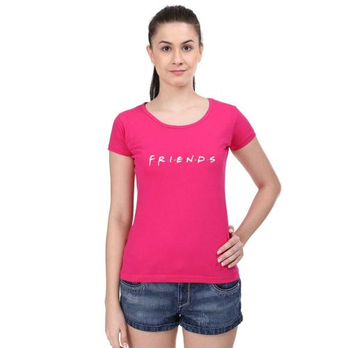 Status Mantra Women Pink Cotton T-Shirt - S