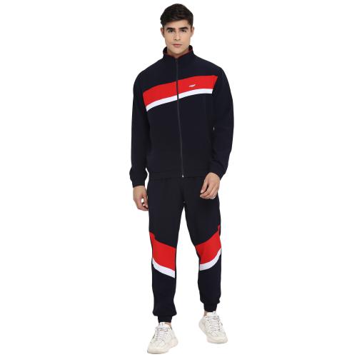 FURO By Red Chief Full Sleeve Solid Regular Fit Navy Blue Poly Lycra Sports Tracksuit for Men