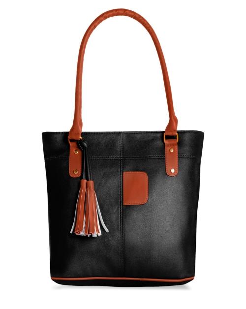 Cargo Handdbag Black with Tessel/Women Stylish Shoulder Bag