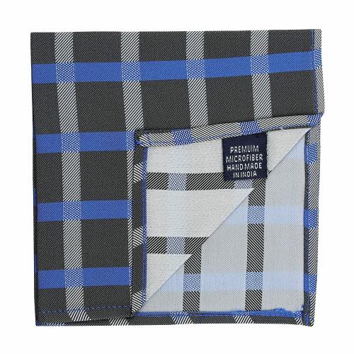 Kavove Black Checkered Pocket Square For Men