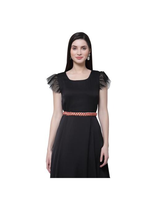 Anekaant Natural & Red Cotton Dari Braided Slim Belt