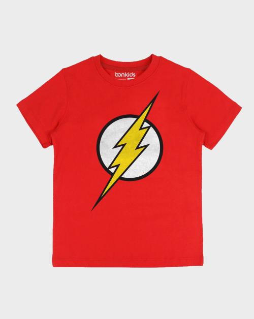 BonKids Boys Red Cartoon 100% Cotton T-shirt