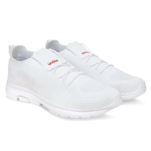 Unistar White Sports Shoes With Memory Foam Insole And Narrow Fit For Men
