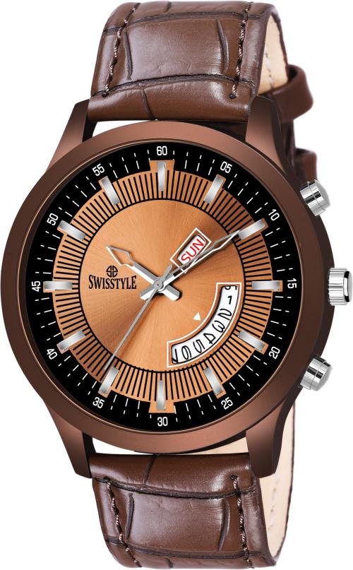 Swisstyle Analog Brown Watch For Men (Gr6622-Brw-Brw)
