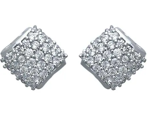 CLARA 925 Sterling Silver Diamond Look Swarovski Earring for Women