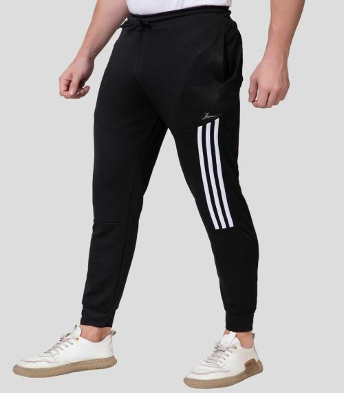 ZEFFIT Men Black Solid Polyester Track Pants