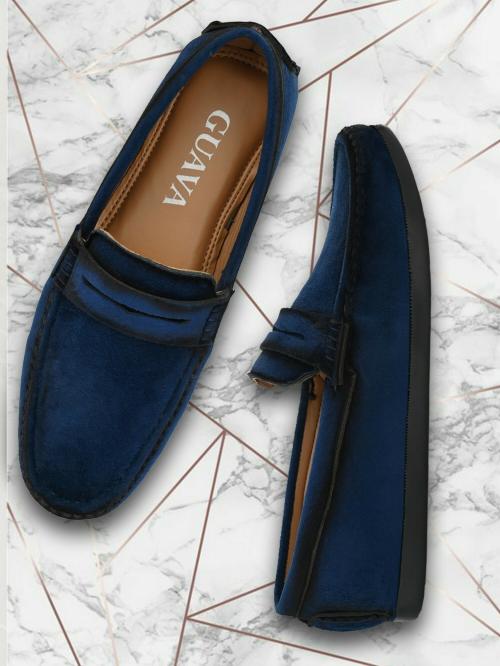Guava Men's Charming Blue Velvet Loafers Shoes
