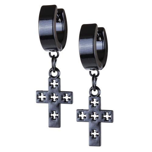 Kanak Jewels Valentine Platinum Black Multy design Plug Hoop Studs stainless Steel earring KJNT78.