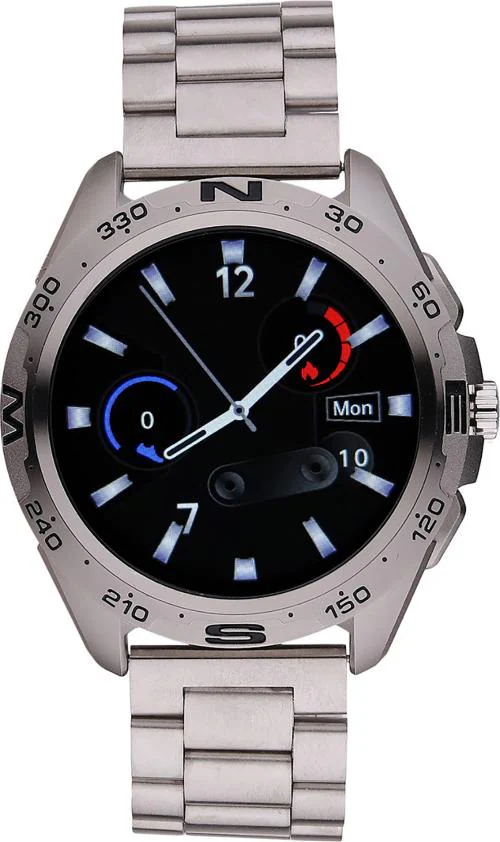 Minix Prime 1.32 inch Super-Amoled Screen and IP68 Rating Silver Strap Circle Smartwatch for Men and Women