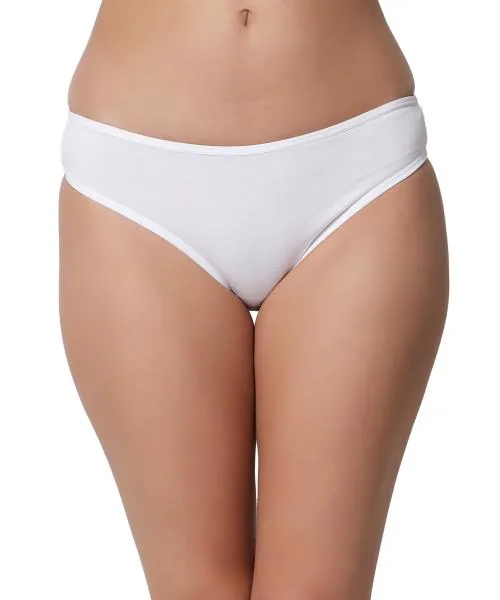 Bleeding Heart Women's Solid White Thong Panty, Low Waist with Minimal Back Coverage, Pack of 1