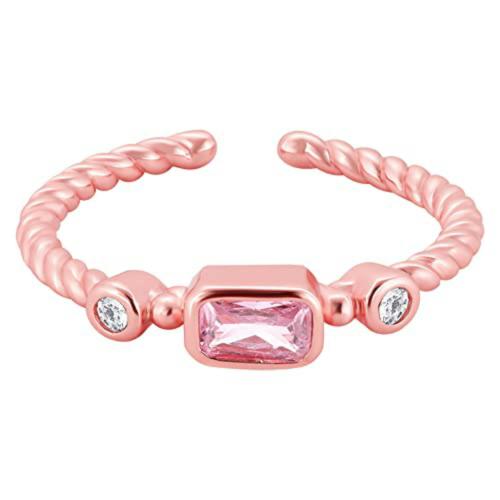 Giva Sterling Silver One Size Rose Gold Mauvelous Pink Ring
