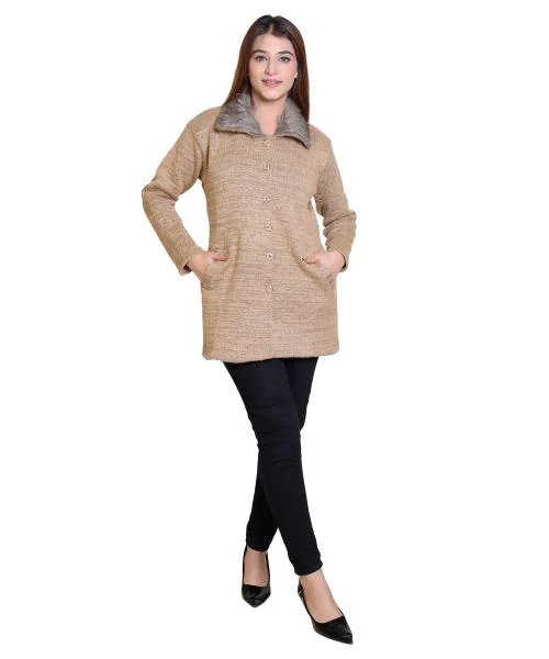 DRIPFIT Self-Design Women's Cardigan: Perfect Winter Wear Sweater_Beige