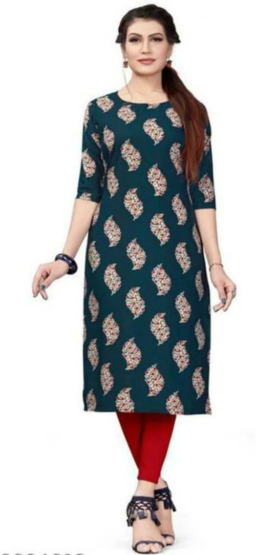SHREE INFINITY EXPORT Women Multicolor Solid Crepe A-Line Kurta