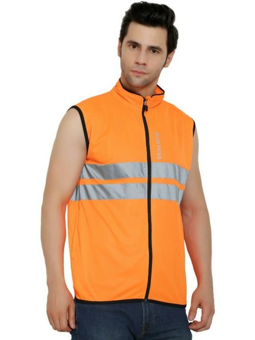 Buy Blueficus Black Polyester Sleeveless Reflective Safety Jacket (BF