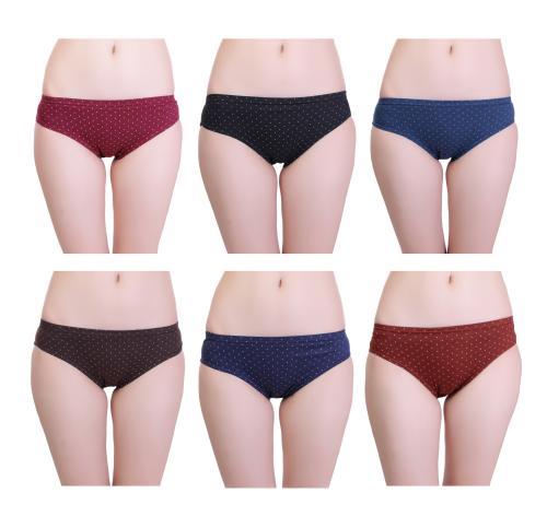 FLANKER Women Hoisery Non Padded Panties Regular Fit Fancy Panties (Pack of 6)-BND-6P