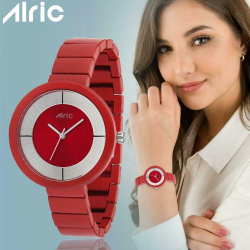 ALRIC RED Analog Red Dial Red Strap Watch for Women & Girls