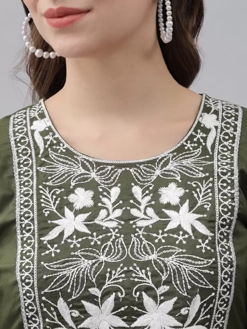 ANGITA Women Cotton Rayon Kurti Palazzo Set