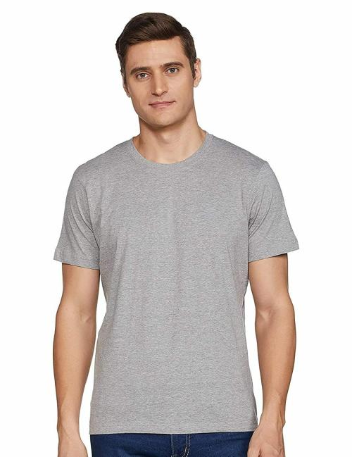 Color Tribes 100% Cotton Bio Wash Plain Quality Grey Colour T-Shirt for Men