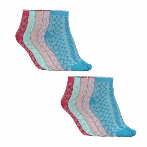 SIDEWOK Ankle Length Cotton Thumb Socks For Women/Girls-Combo Free Size(SCS-WS-07) (10)