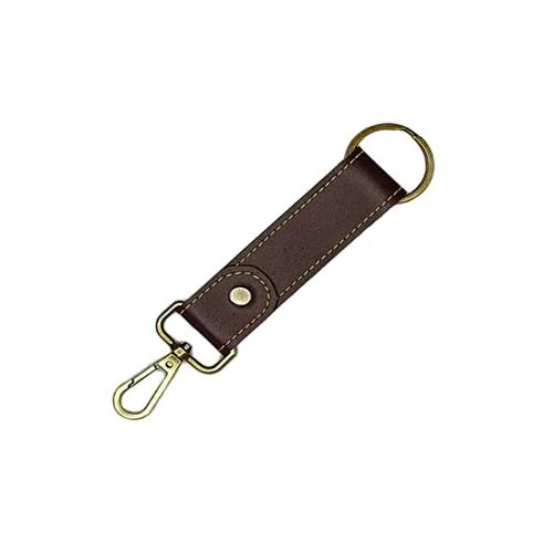 Giftana Brown Leather Keychain for Men Women/ Key Ring Fob Hook Metal Keychain Holder for Bikes Car, Vegan Leather Keychain for House and Bike, Key Holder For Home, Keychains Ring