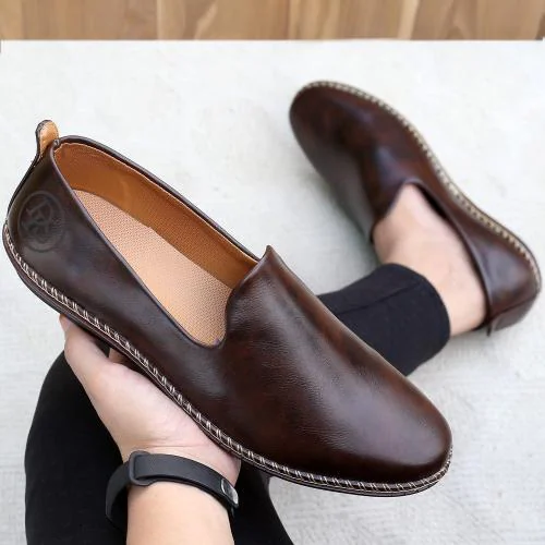 HONEY Stylish Loafers For Boys, Jutis For Boys, Loafer Shoes For Boys, Loafers For Men (Brown)