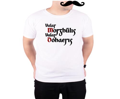 Mooch Wale Game Of Thrones Valar Morghulis Valar Dohaeris Grey Baground White Quick-Dri T-shirt For Men - White, S