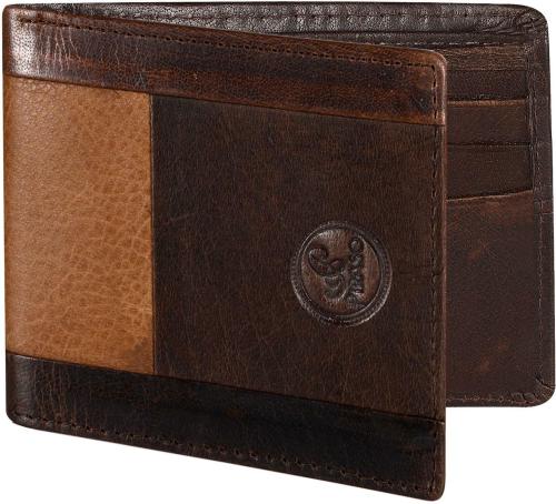 Piraso Men Casual Brown Genuine Leather RFID Wallet (8 Card Slots)-SPW 4104 BROWN
