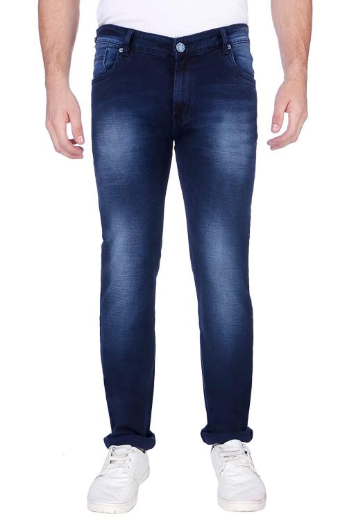 FLAGS Mens Carbon Blue Faded Cotton Slim Fit Stretch Jeans