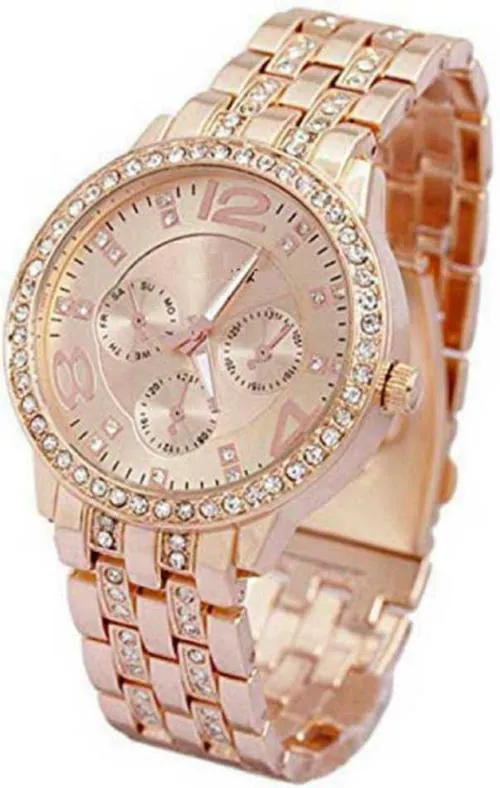 Amience Analog Rose Gold Dial Rose Gold Strap Watch For Girls