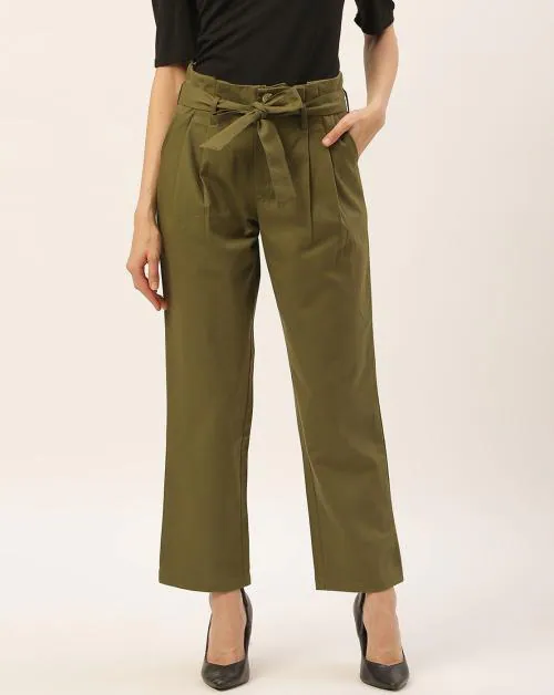 Buy Olive Paper Bag Pants Online at Best Prices in India JioMart.