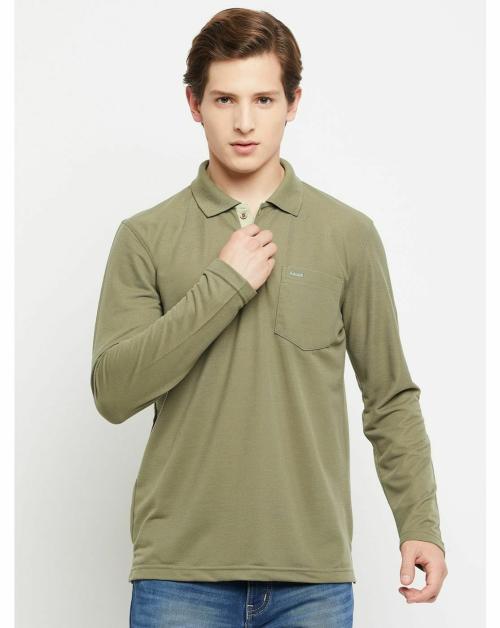 Adobe Men DK Pista Solid Spun PQ Polo Neck tshirt