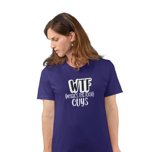 The Cool Vibe Store Girls 100 Percent Cotton Printed Wtf Wheres Food T-Shirt