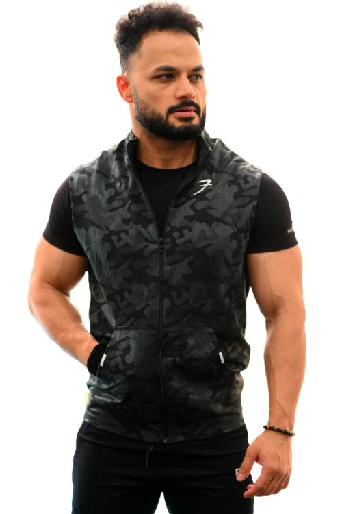 Fuaark Camo Sleeveless Jacket Black