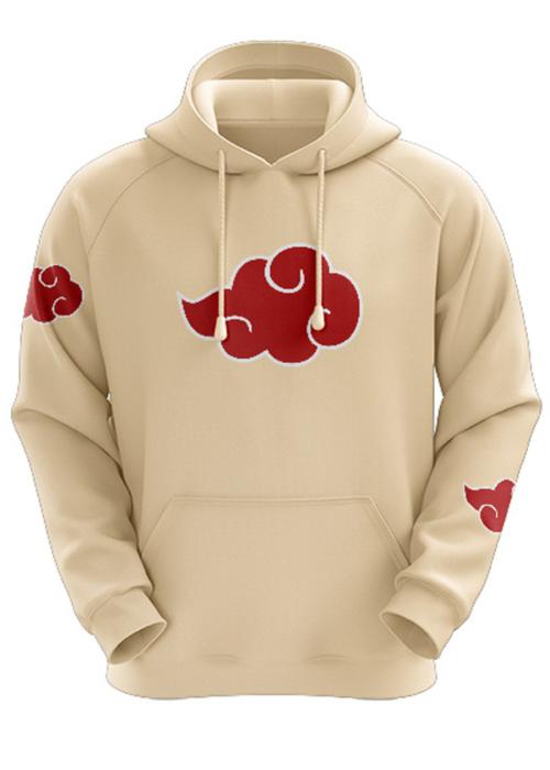 XL - Beige Akatsuki Cloud Naruto Hoodie For Men Anime Hoodie