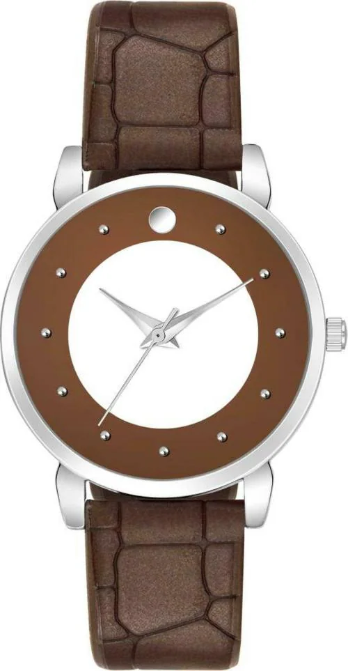 Herita Enterprises MT-338 Analog White Dial Brown Strap Watch For Women