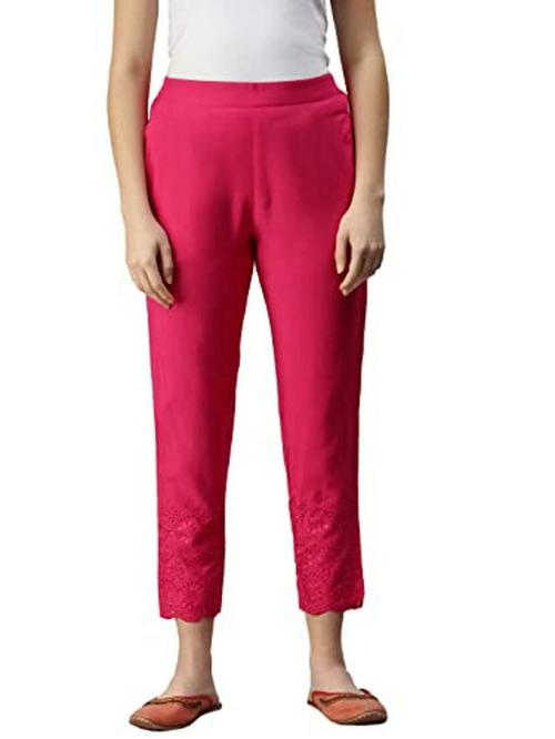 De Moza Women Solid Rayon Narrow Palazzo