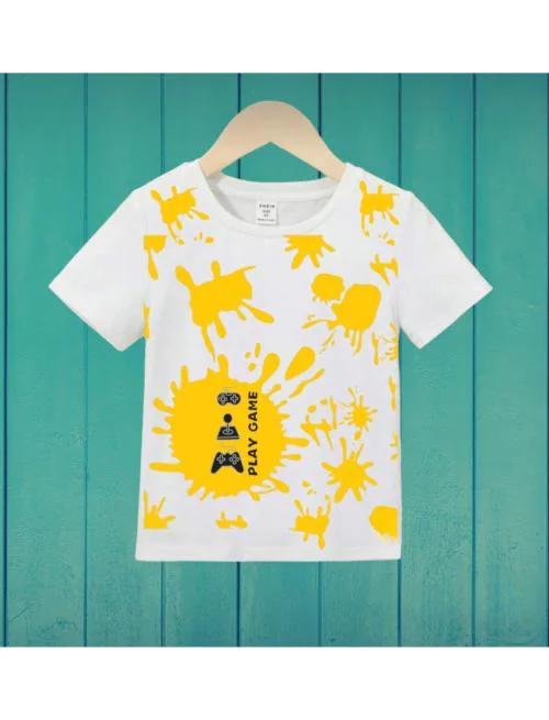 WAAMY69 100 % Cotton Trending Summer Tshirt For Boys&Girls_White_3-6 M