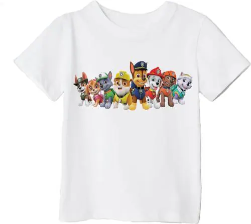 MVD FASHION Boys & Girls Cartoon Polyester T Shirt (White, Pack Of 1)