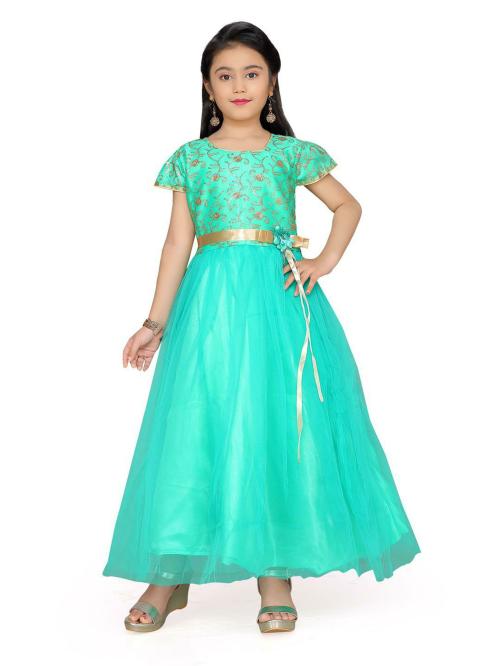 Aarika Girls Party Wear Green Gown