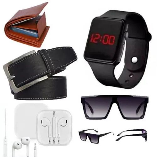 Davidson Combo of Belt and Wallet and Watch Earphone and Sunglasses